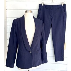 WILDFANG Empower Tux Suit Jacket (S) and Pants (4) in Dark Navy Cotton Blend